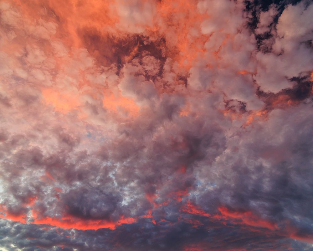 USA, Washington State. Vivid sunset clouds.